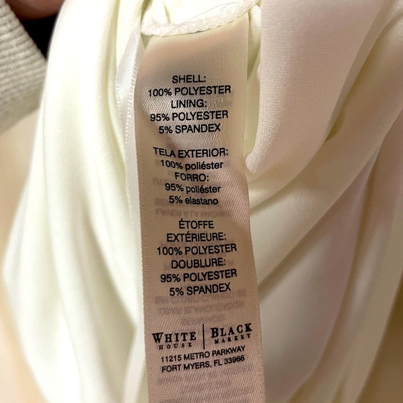 NWT White House Black Market White Teal Asymmetrical Stripe Maxi Dress Sz 14 - Picture 4 of 7